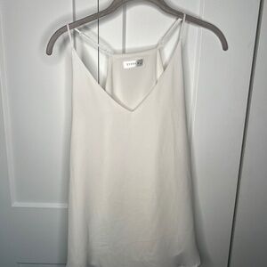 Evera B White Chiffon Blouse Women's Size Small
